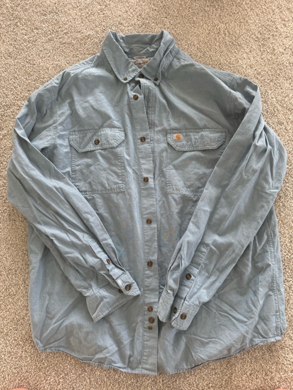 Carhartt Light Blue Relaxed Fit Button-Down Shirt